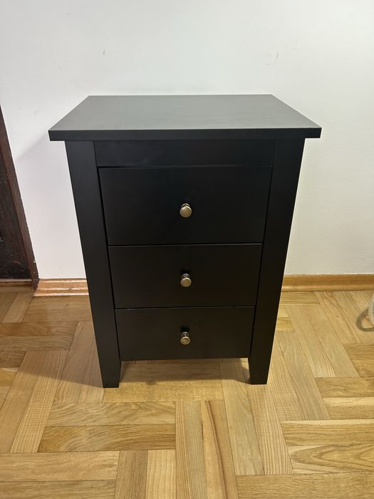 Szafka nocna, czarna matowa