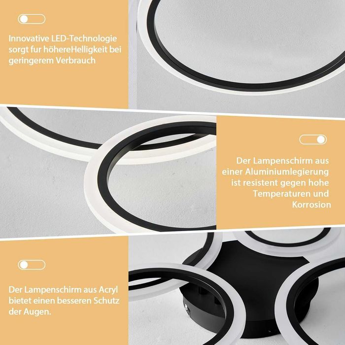 Lampa sufitowa LED, ściemniana, 40 W-80 W