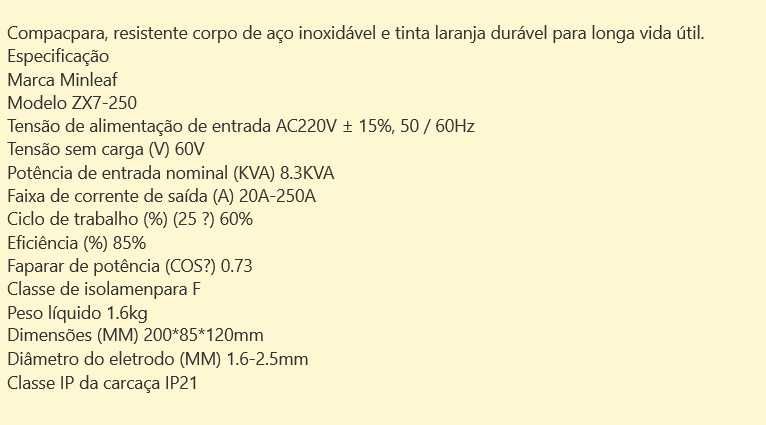 D8- Máquina soldar 250A capacete de escurecimento automático e cabos