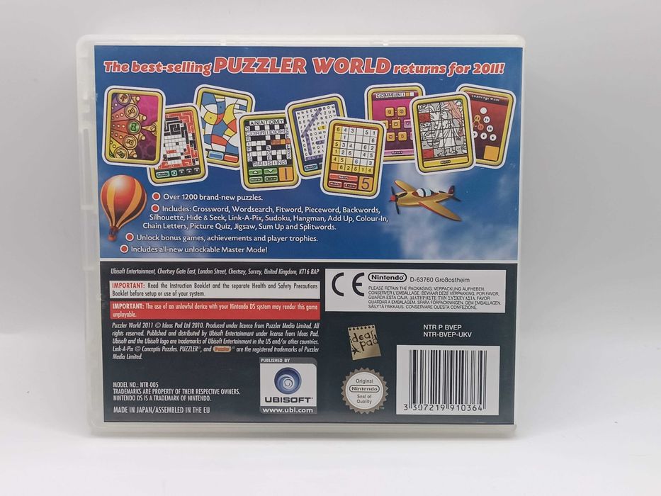 Gra nintendo DS Puzzler World 2011 Nintendo DS pudełkowa