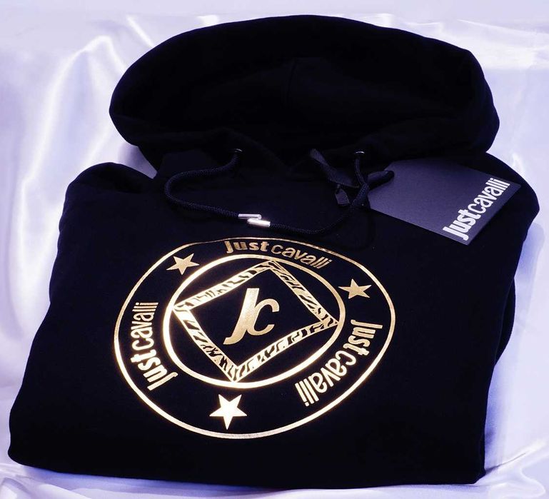 Just Roberto Cavalli bluza z kapturem L czarna Italy amiri dsquared2