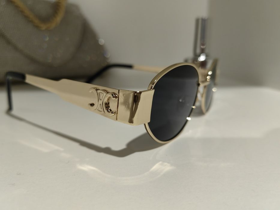złote eleganckie okulary nowe
