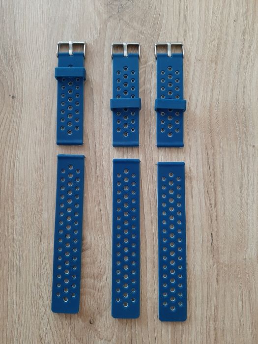 Pasek silikonowy 22mm niebiesko biały