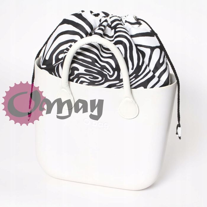 Czarny organizer komin do OBAG MINI WOREK zebra 2 kieszenie OMAY