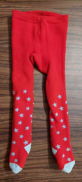 Bluzka niemowlęca 2 szt. świąteczna r. 74 + rajstopki