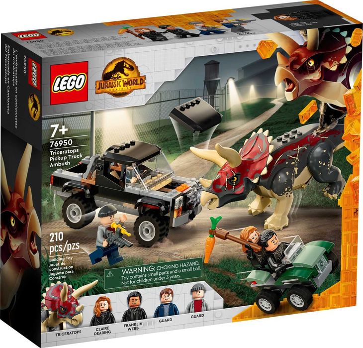 LEGO 76950 Jurassic World - Triceratops i zasadzka z pick-upem Warszawa ...