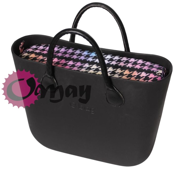 organizer OBAG STANDARD pepitka tęczowa 2 kieszenie wkład OMAY.PL