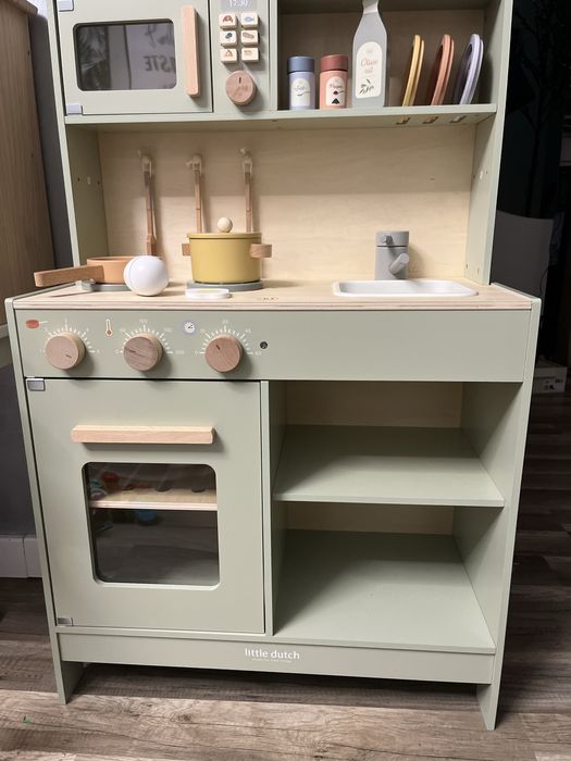 Kuchnia drewniana dla dzieci Little Dutch miętowa nowa