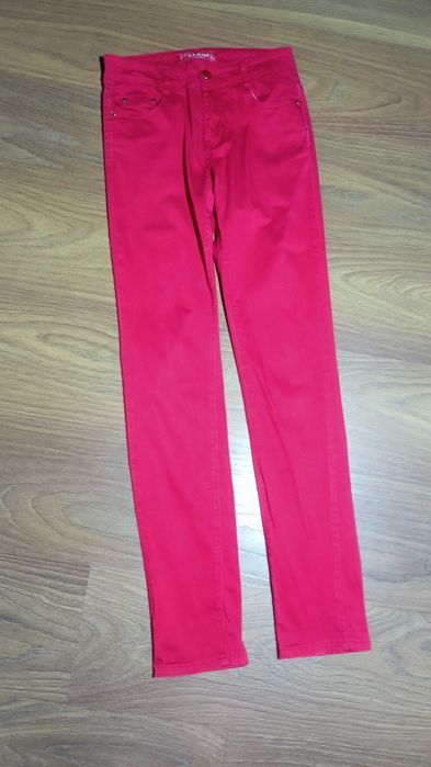 B.S.Jeans Czerwone spodnie jeansowe Red jeans r.36