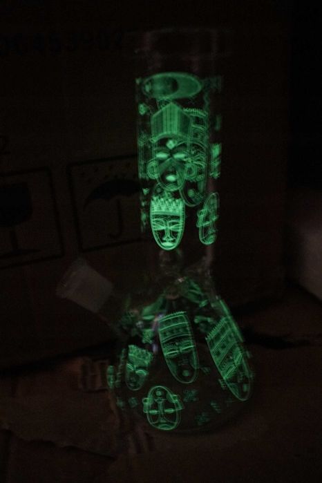 1835 Shisha Szisza Bongo szklane świecące w ciemności fluorescencyjne