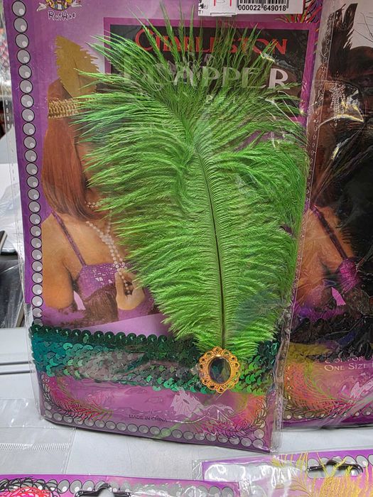 Повязка на вечірку з пером Чікаго різні кольори є