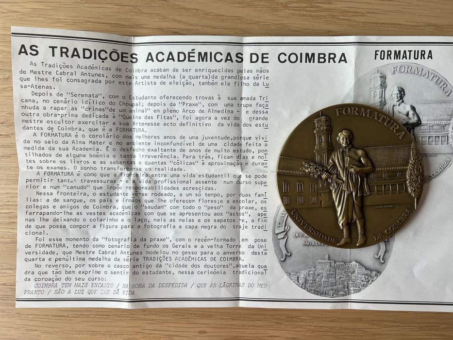 Medalhas de bronze Tradições de Coimbra
