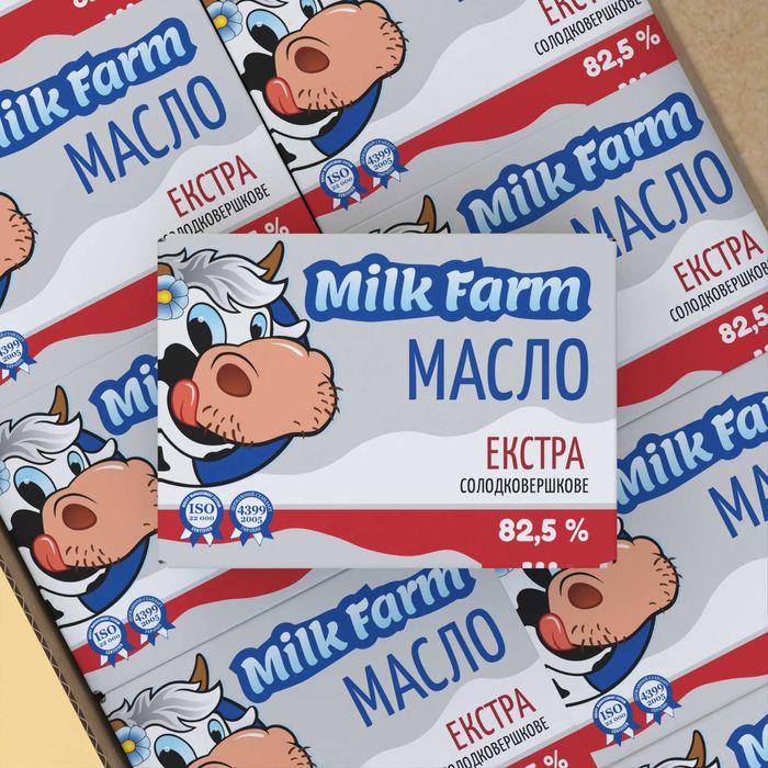 Натуральне Масло Солодковершкове "Екстра" 82.5%, 200г ТМ "Milk Farm"
