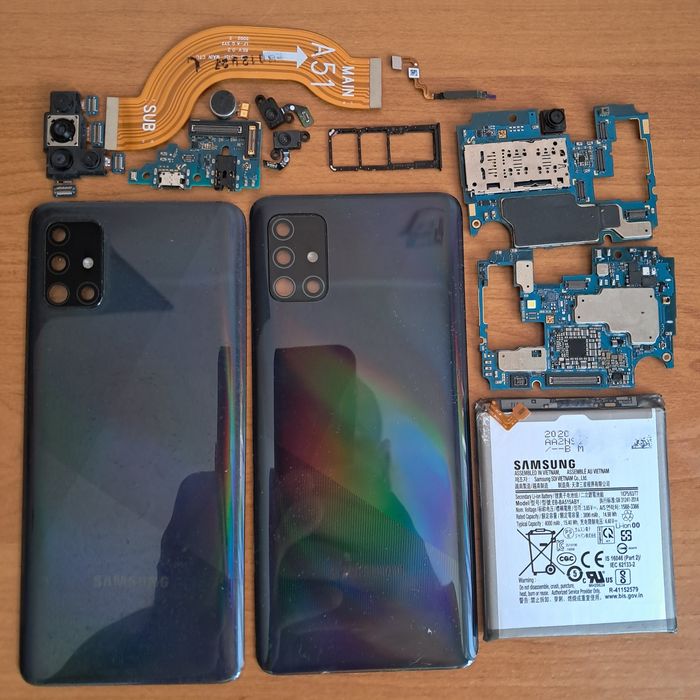 Запчасти на samsung A30s, A51, realme c11