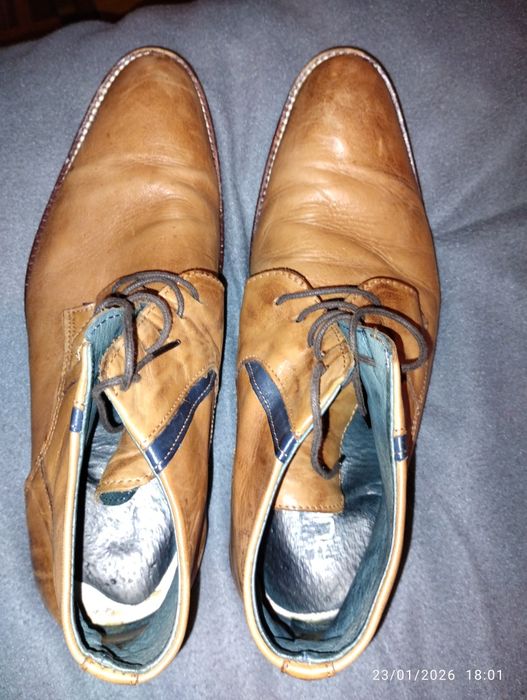 Botim de pele cor camel tamanho 42