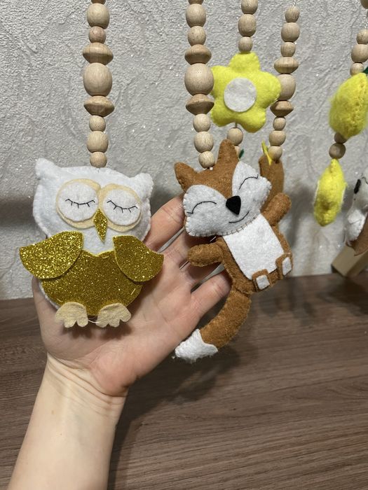 Мобіль дерев'яний підлоговий Монтессорі Лісові звірята