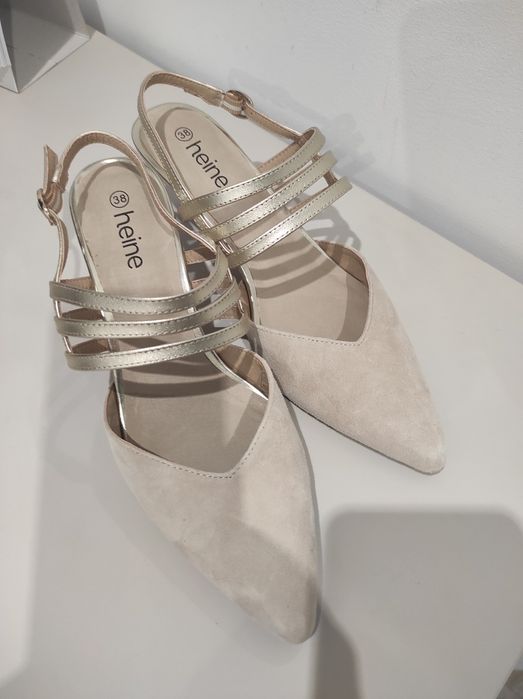 Czółenka damskie z odkrytą piętą