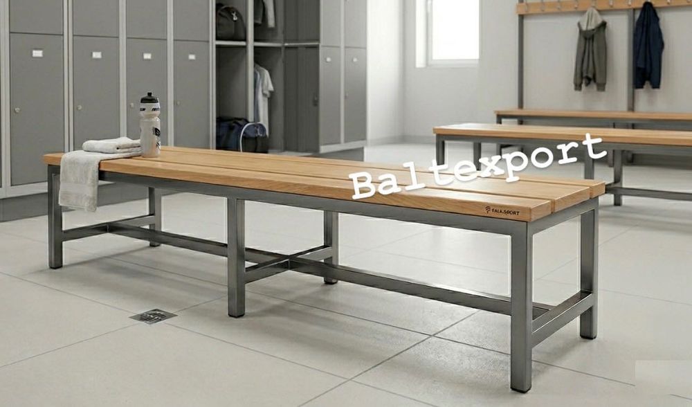 Bancos Balneário Corridos Vestiários com Réguas de Faia
