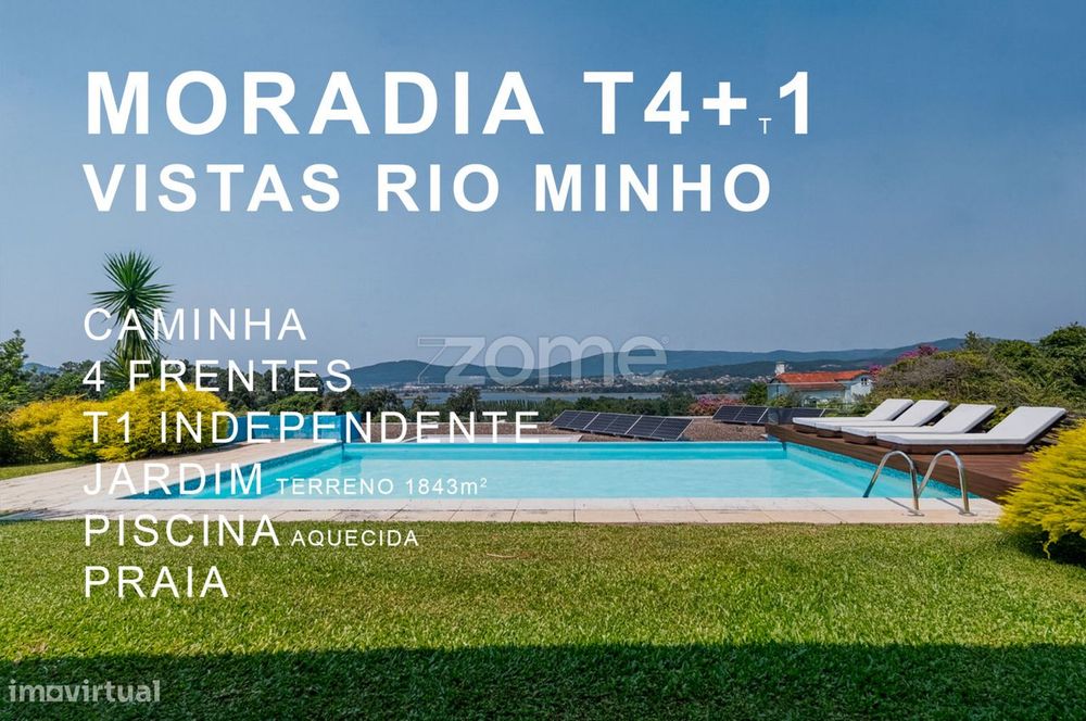 T4+1 Detached House in Caminha with Views of the Minho River
