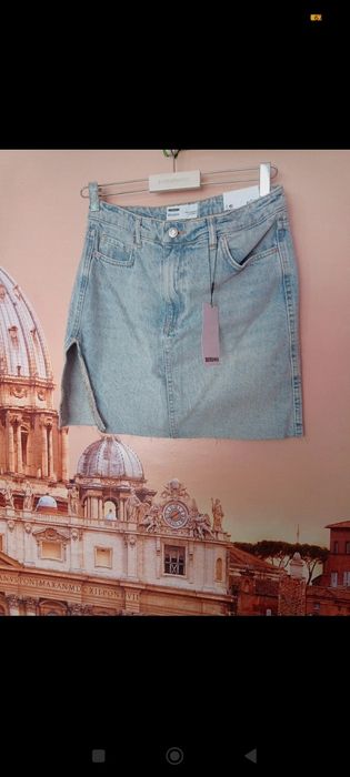 Mini jeansowa spódnica Bershka jeans damska