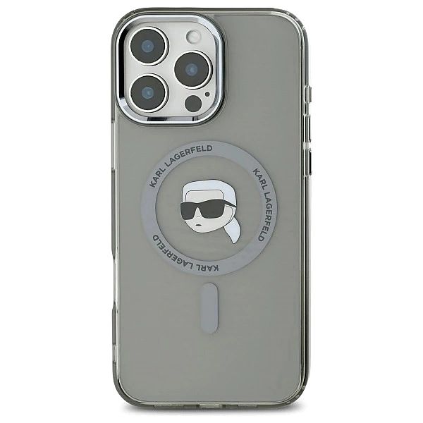 Etui Karl Lagerfeld IML Metal Karl Head MagSafe na iPhone 16 Pro - cza