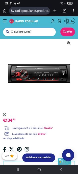 Radio pioneer Bluetooth mvh s420bt