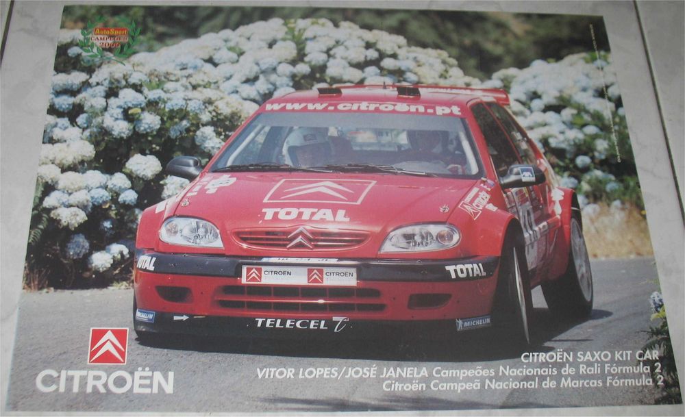 Poster - Citroen Saxo Kit Car - Campeão Nacional F2 2000 - Vitor Lopes