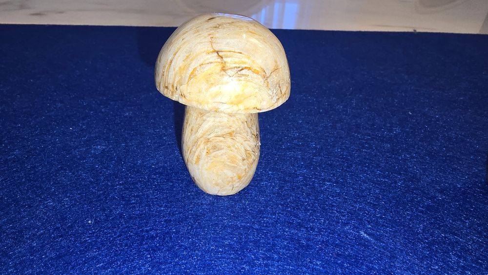 Cogumelo em jaspe policromado