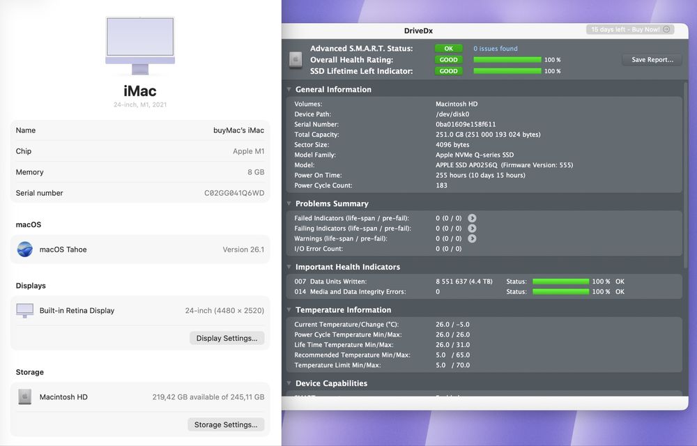 Ідеальний Apple iMac 24” M1 2021 8 / 256 ГБ Purple #254
