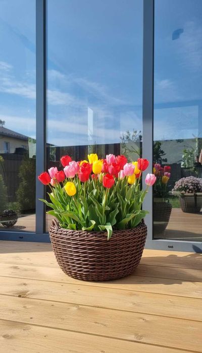 Ротангові кашпо, корзина, горщик для квітів, вазон, кашпо з ротангу