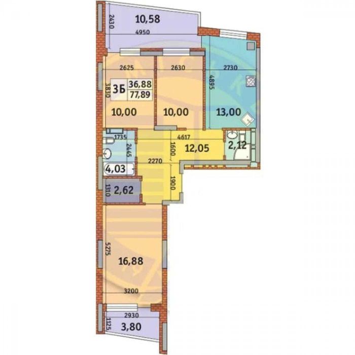 3-комнатная квартира по адресу ул. Богатырская (площадь 77,9 м²) - Atlanta.ua - фото 9