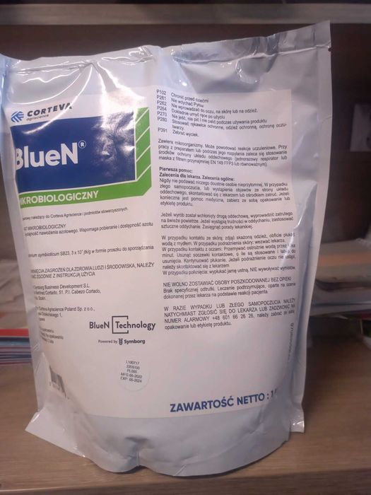 Blue N azot z powietrza BlueN Mikrobiologiczny 1kg AZOT Z POWIETRZA, Corteva, szybka dostawa środka mikrobiologicznego BLUEN 1 kg na 3 hektary