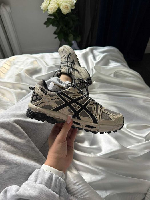 Кроссовки Asics Gel-Kahana 8 Gore-Tex Beige Black / Асикс гель кахана 8 гор текс бежевые водонепроницаемые 38 39 40 41 42 43