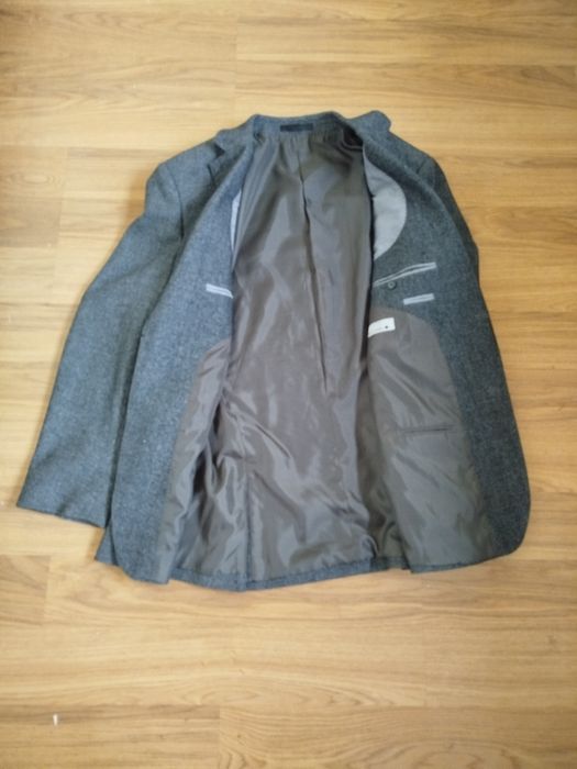 Rover&Lakes klasyczna szara męska marynarka zimowa z łatami XL