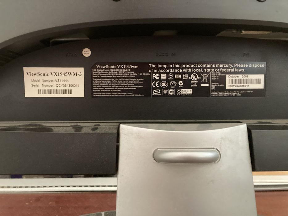 Monitor view sonic 19”