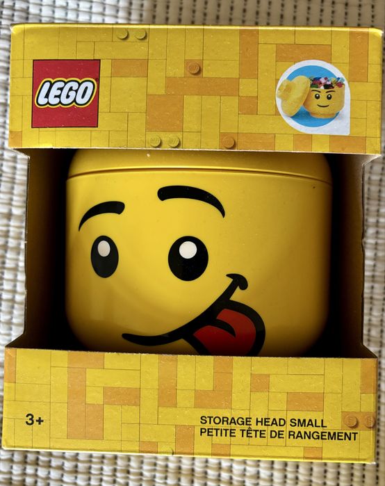 Lego pojemnik w kształcie głowy śmiesznej minifigurki LEGO
