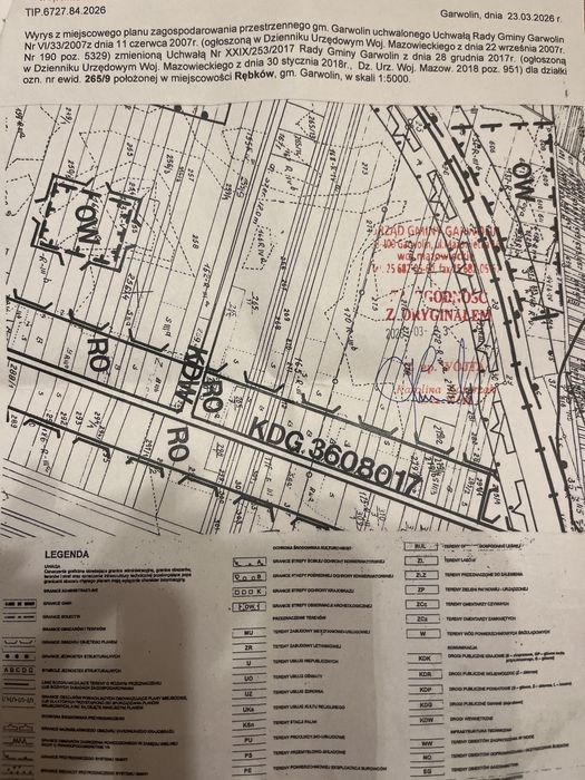 Działka budowlana 1302m2 Rębków Podbiel