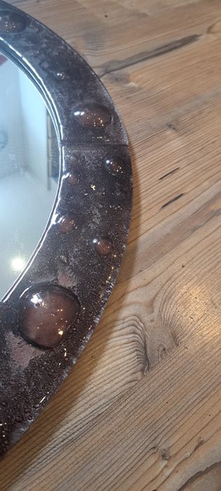 Lustro okrągłe w szklanej ramie 70cm