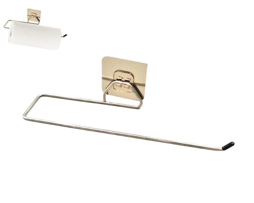 uchwyt na papier ręcznikowy ścienny metalowy wieszak srebrny kuchenny