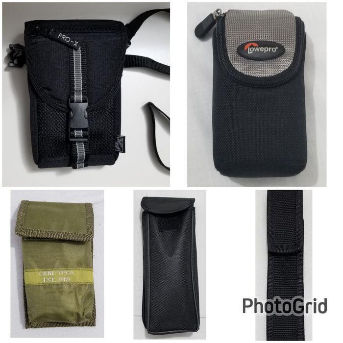 Campismo - Diversas bolsas para máquina fotográfica, lanternas, etc