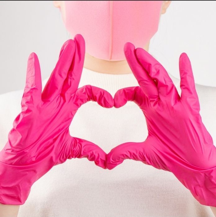 Rękawiczki nitrylowe fuksja