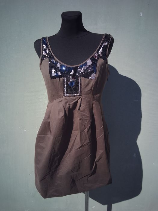 AllSaints sukienka khaki brązowa XL