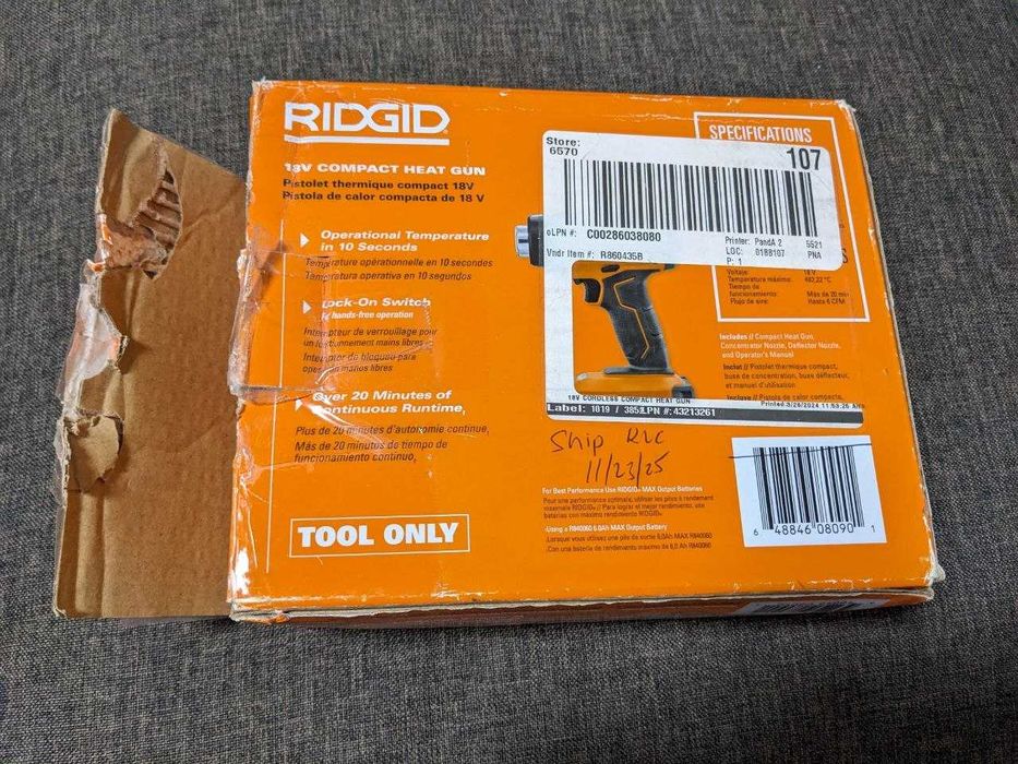 Фен RIDGID R860435 (18V)