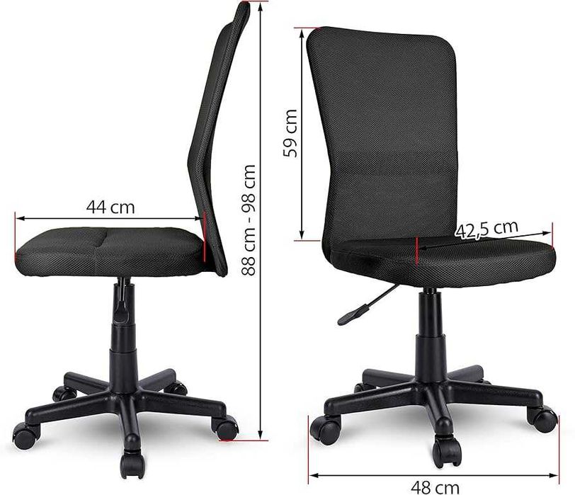 TRESKO Krzesło biurowe, obrotowe lekkobieżne kółka