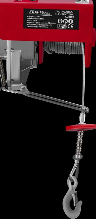 KRAFT&DELE Wyciągarka Wciągarka 230V 1350W 500/1000kg + Pilot KD2192