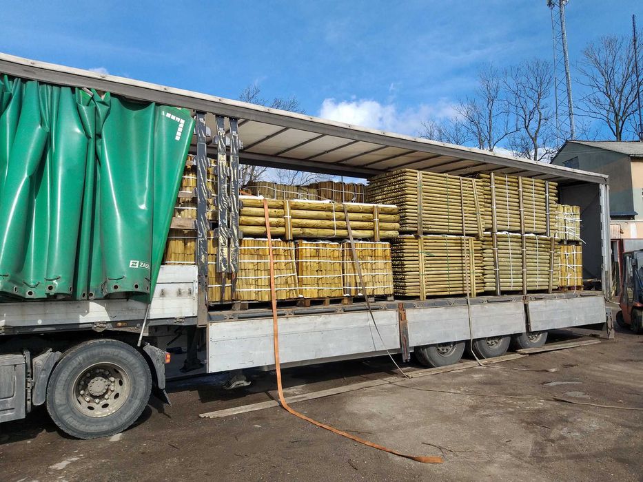 Palisada drewniana wałki paliki do drzewek sosnowe 8x250cm wysyłka!