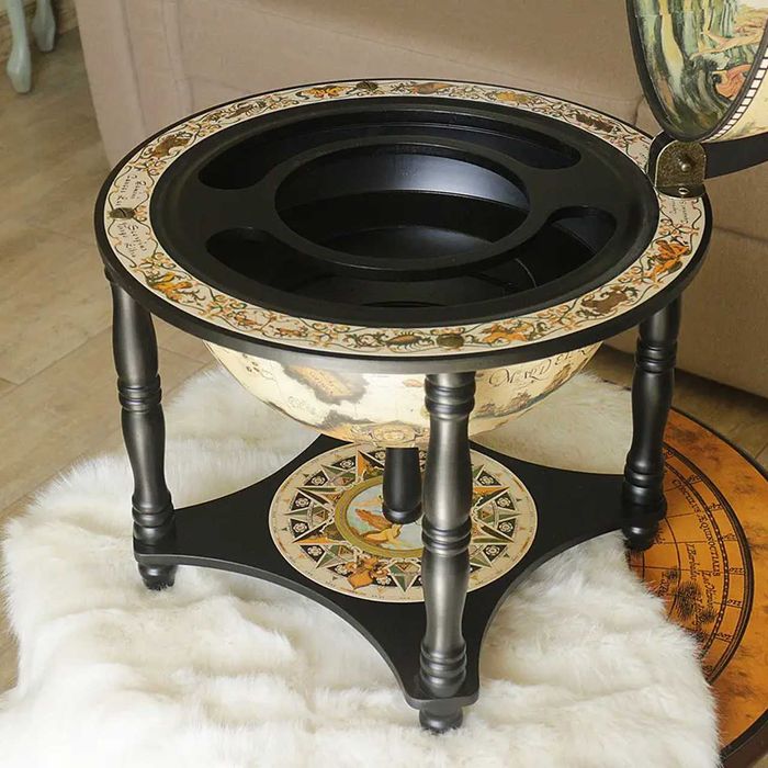 Глобус бар на підлогу карта світу на 4-х ніжках | Діаметр сфери 33 см