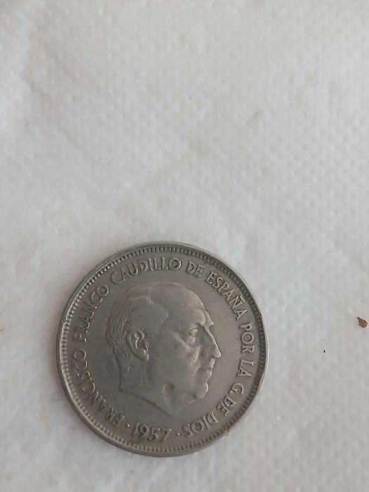 Moeda de 25 pesetas ano 1957. Estrela 58