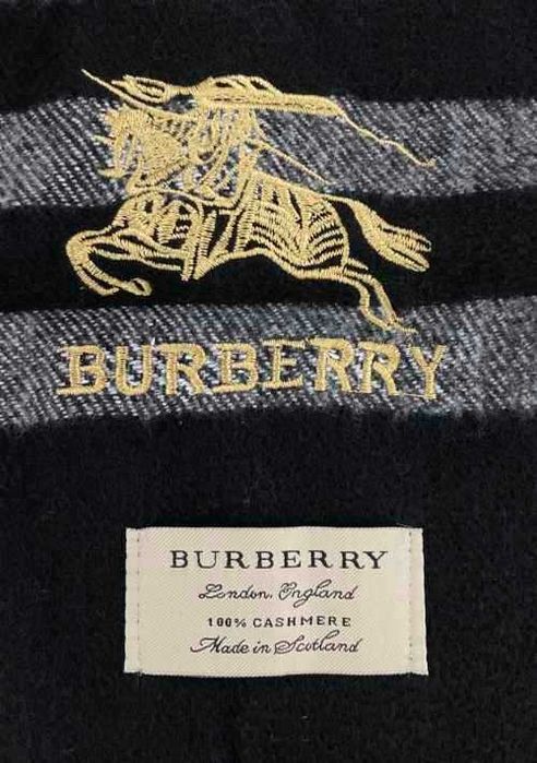 Cachecol Burberry Original Preto 100% Cashmere (Novo)