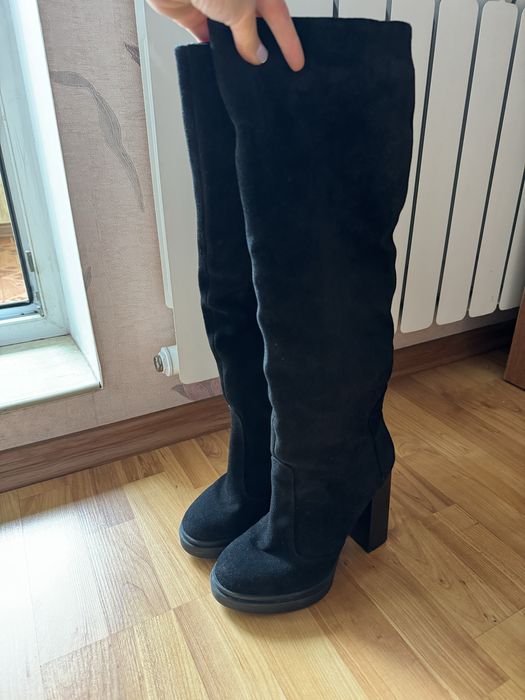 Сапоги чоботи демісезон 39р натуральна замша